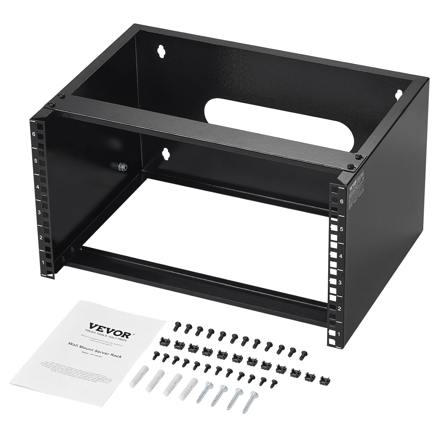 6U Wall Mount Network Rack 19 Inch 14 Inch Steel Bracket