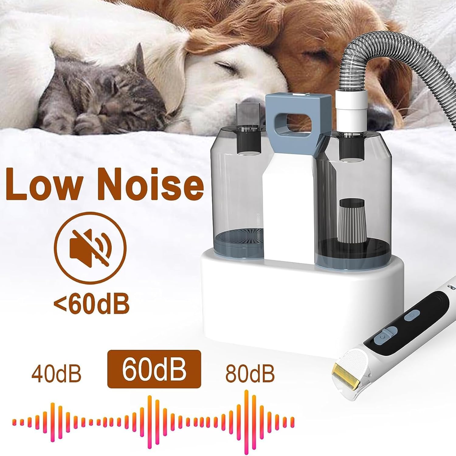 Dog Grooming Vacuum Kit Pet Dryer Clipper 4 Combs
