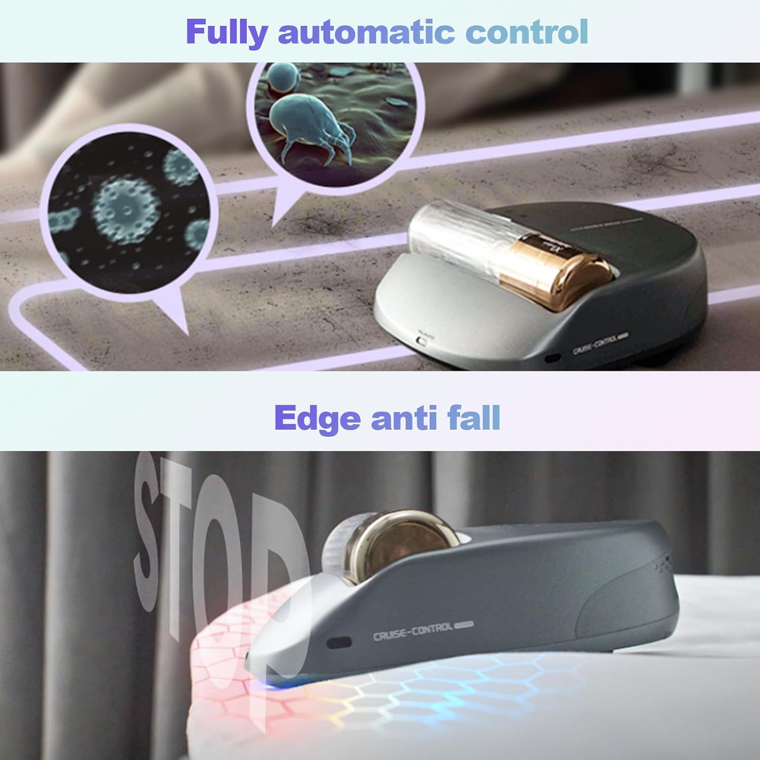 Bed Vacuum Robot Cordless UV Mattress Cleaner 14AW HEPA Auto