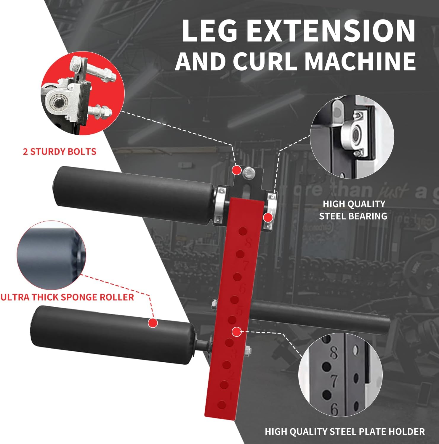 Leg Extension Curl Attachment for Power Rack Compact Leg Trainer