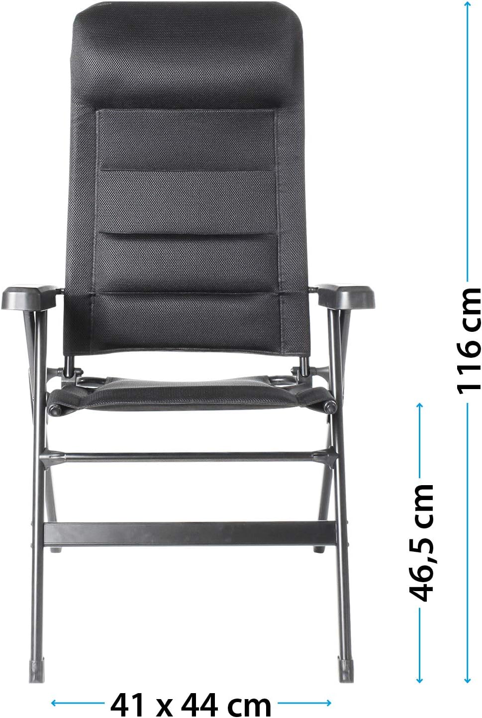 Reclining Folding Camping Chair 7 Position Aluminum Frame Padded Seat