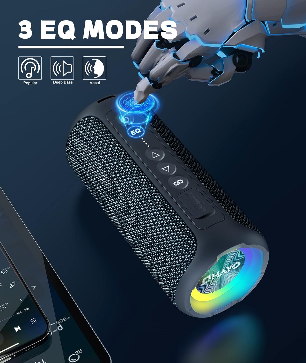 40W Bluetooth Speaker Waterproof IPX7 30H Playtime LED Bass