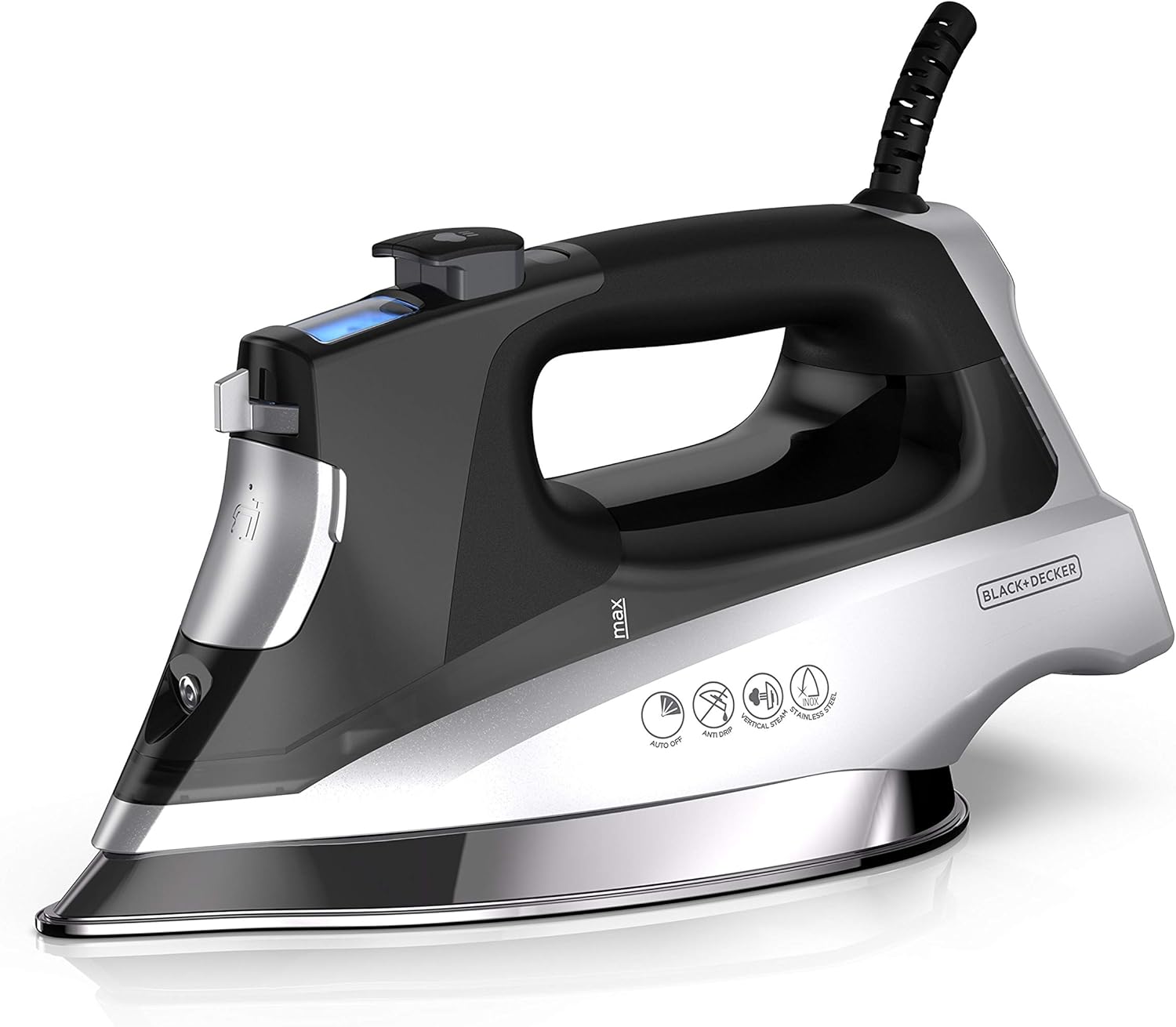 Digital Steam Iron 1800W LCD Display Auto Shutoff Anti Drip