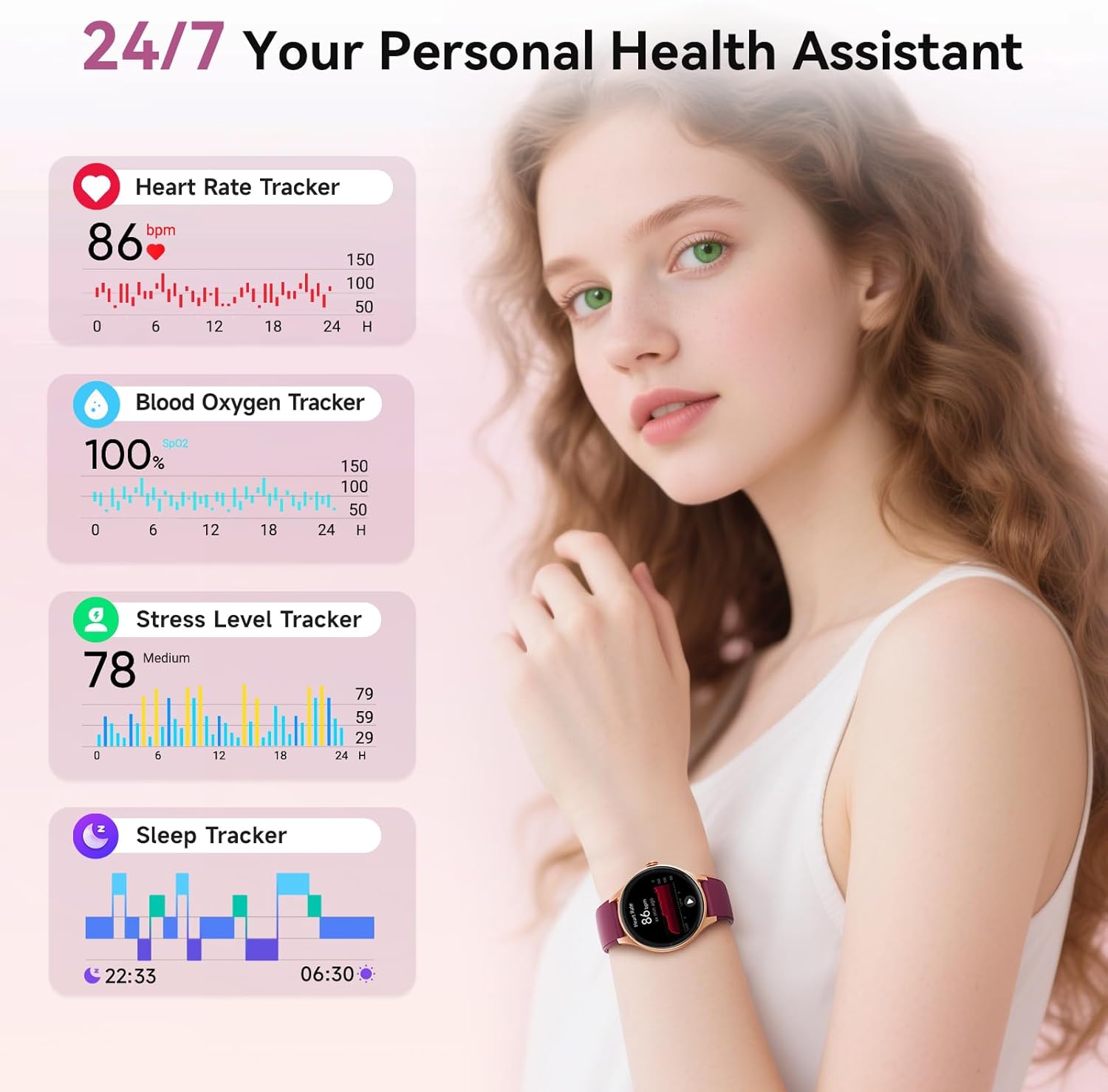 Women AMOLED Smart Watch Call 120 Sports Waterproof