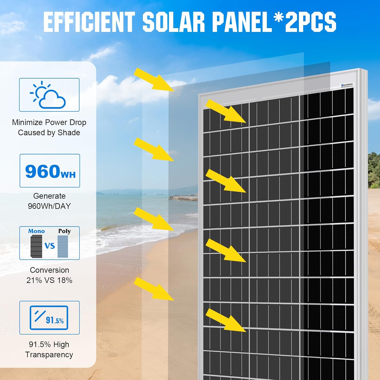 240W Off Grid Solar Kit 12V Battery Inverter RV Boat Shed