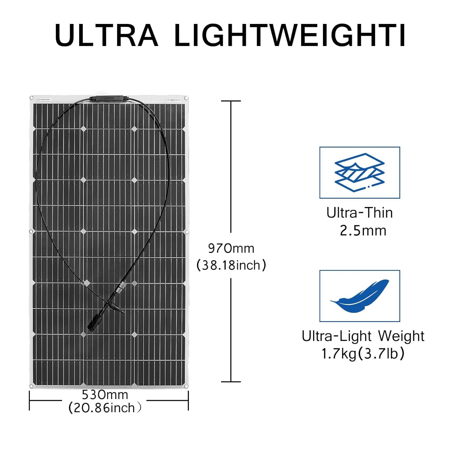1000W Flexible Solar Panel Kit 10x100W RV Boat 12V