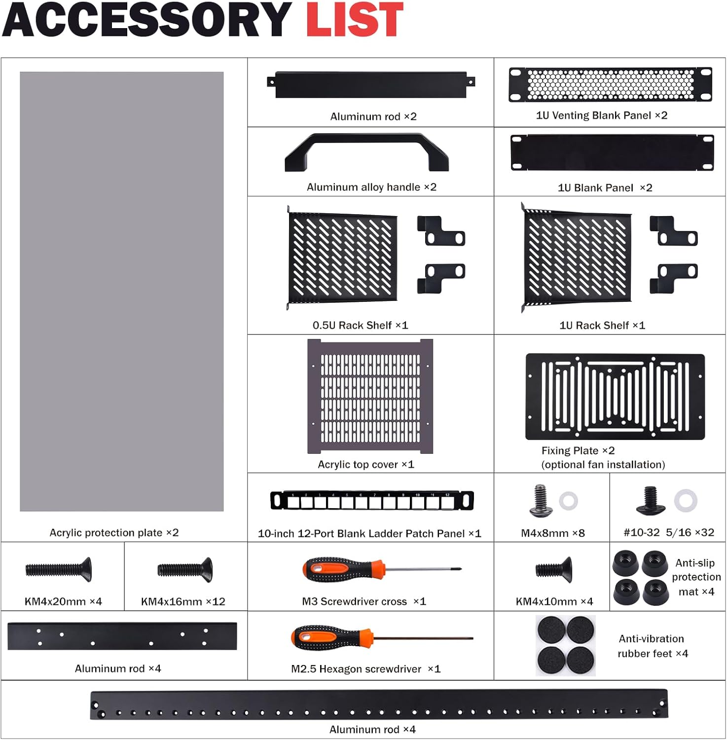 10in 12U Mini Server Rack Cabinet Black AV NAS Desktop