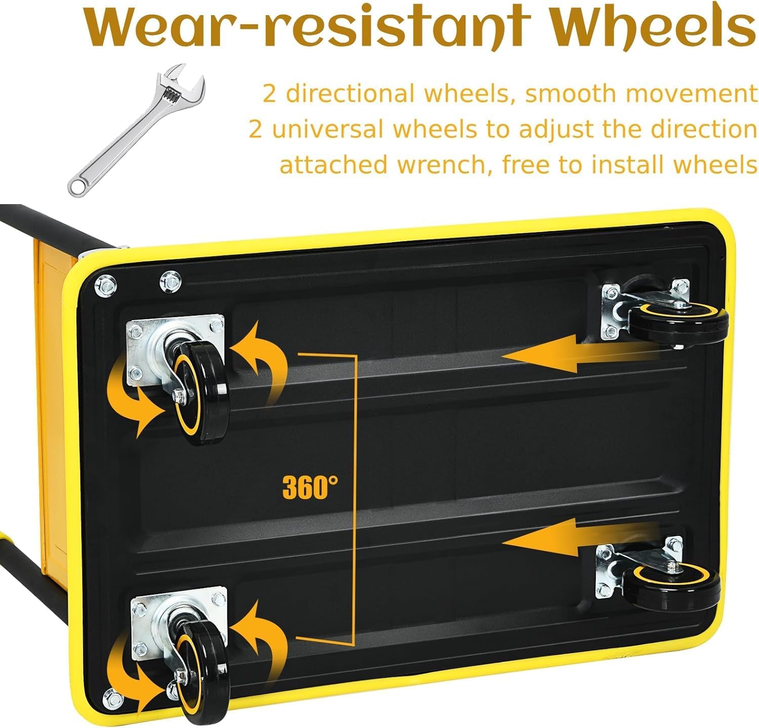150KG Folding Platform Trolley Flatbed Truck Dolly Brake Wheels