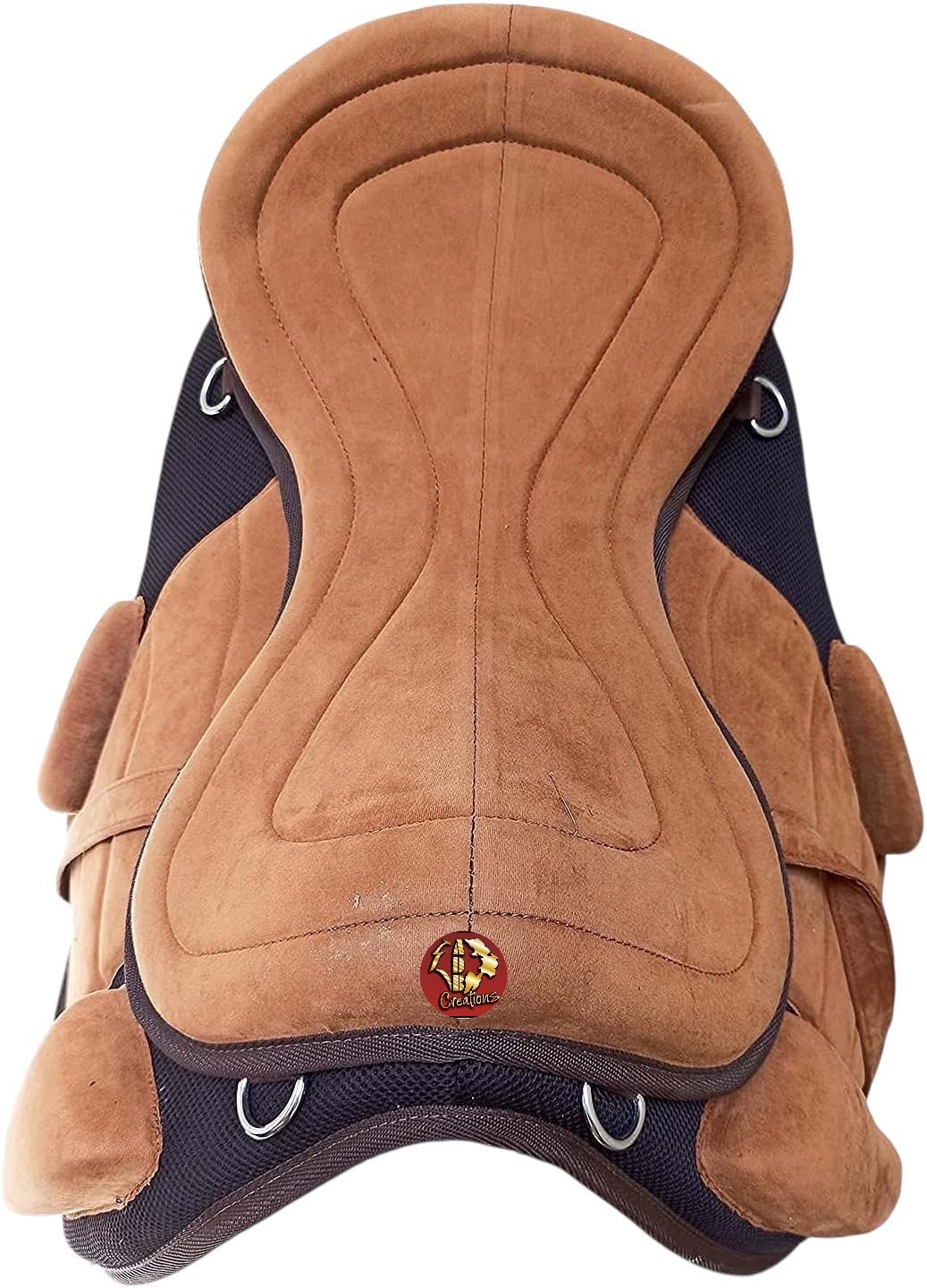 Brown Treeless English Horse Saddle 14 Inch With Stirrups