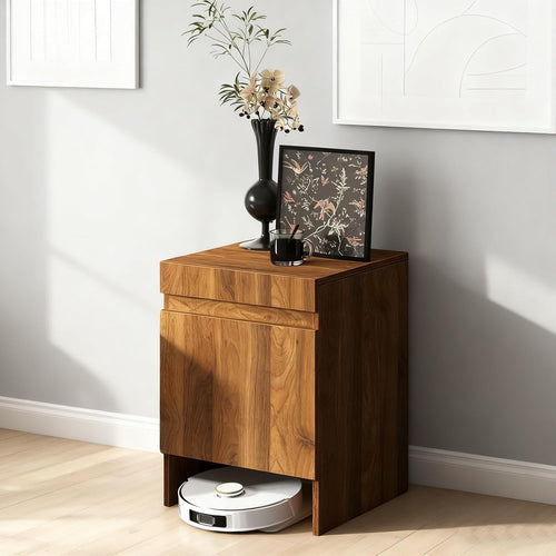 Robot Vacuum Storage Cabinet Hidden Stand Side Table Door Shelf