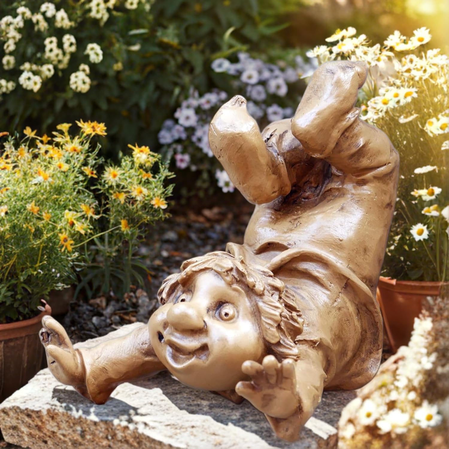 Hanging Garden Gnome Tree Hugger Ornament Resin Peeker Elf Decor