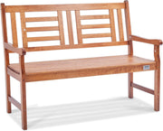 48" Wooden Garden Bench 3 Seater Patio Park Seat w/Armrests