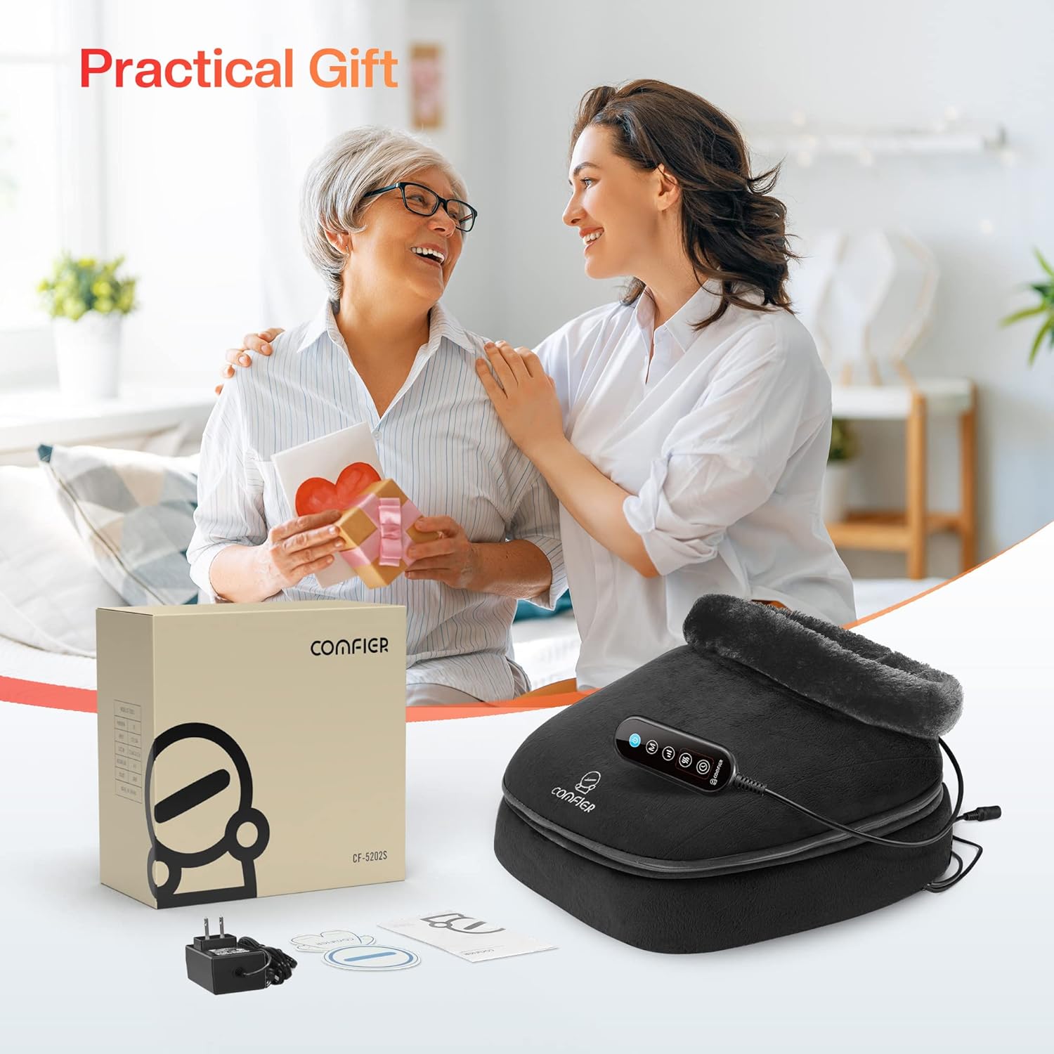 Shiatsu Foot Massager with Heat Foot Warmer 2in1 Back Massage Timer