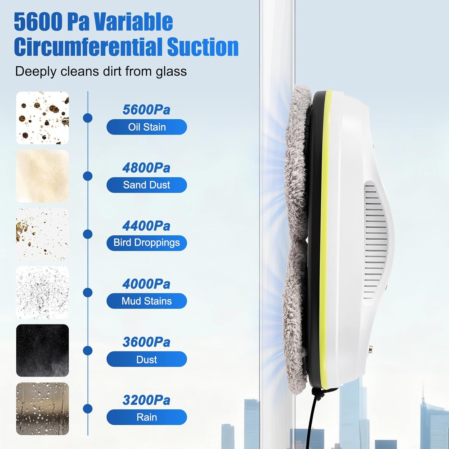 Window Cleaning Robot 5600Pa Auto Spray Smart Glass Cleaner