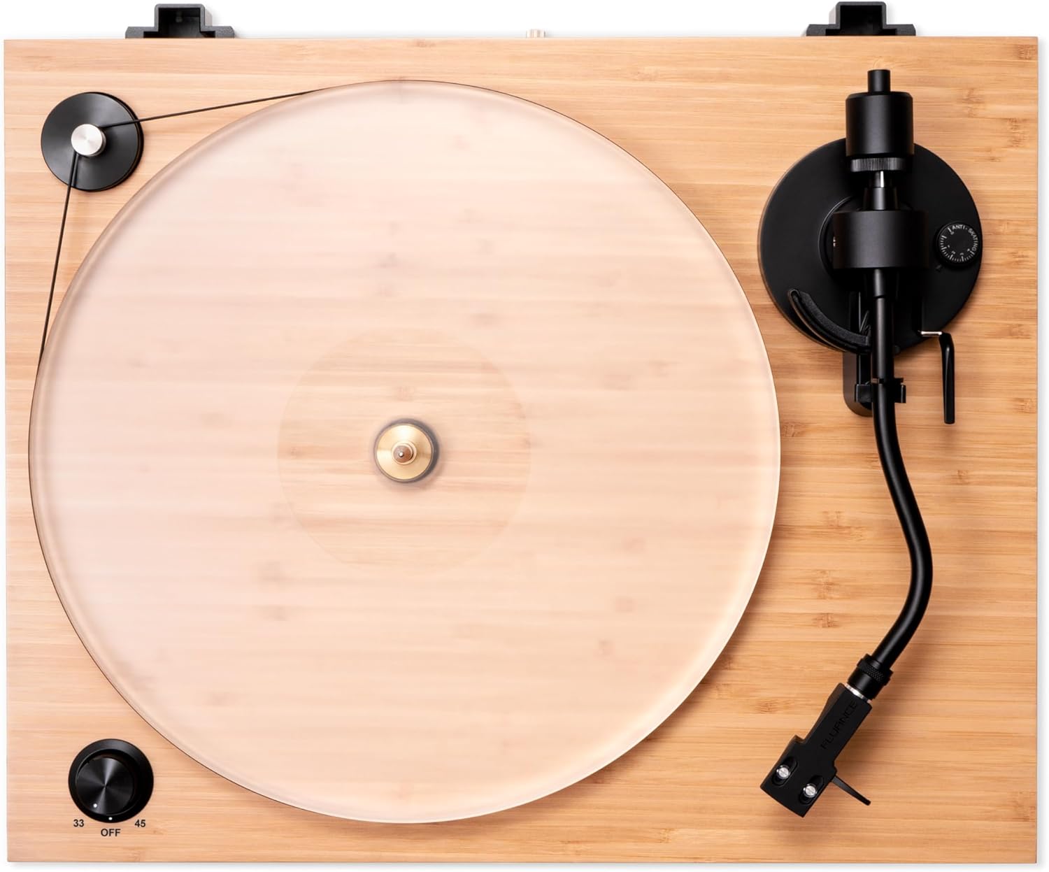High-Fidelity Vinyl Turntable Record Player with Ortofon 2M Blue Cartridge, Bamboo Finish