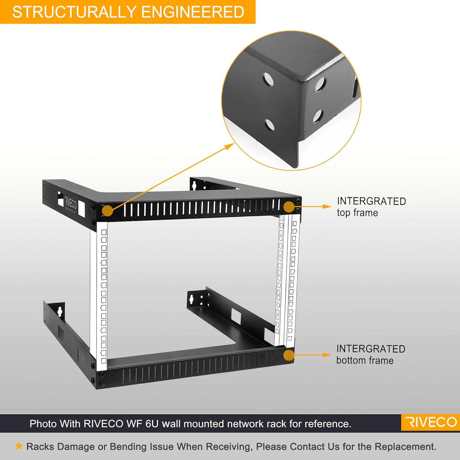 18U Wall Mount Open Frame Server Rack 19 Inch