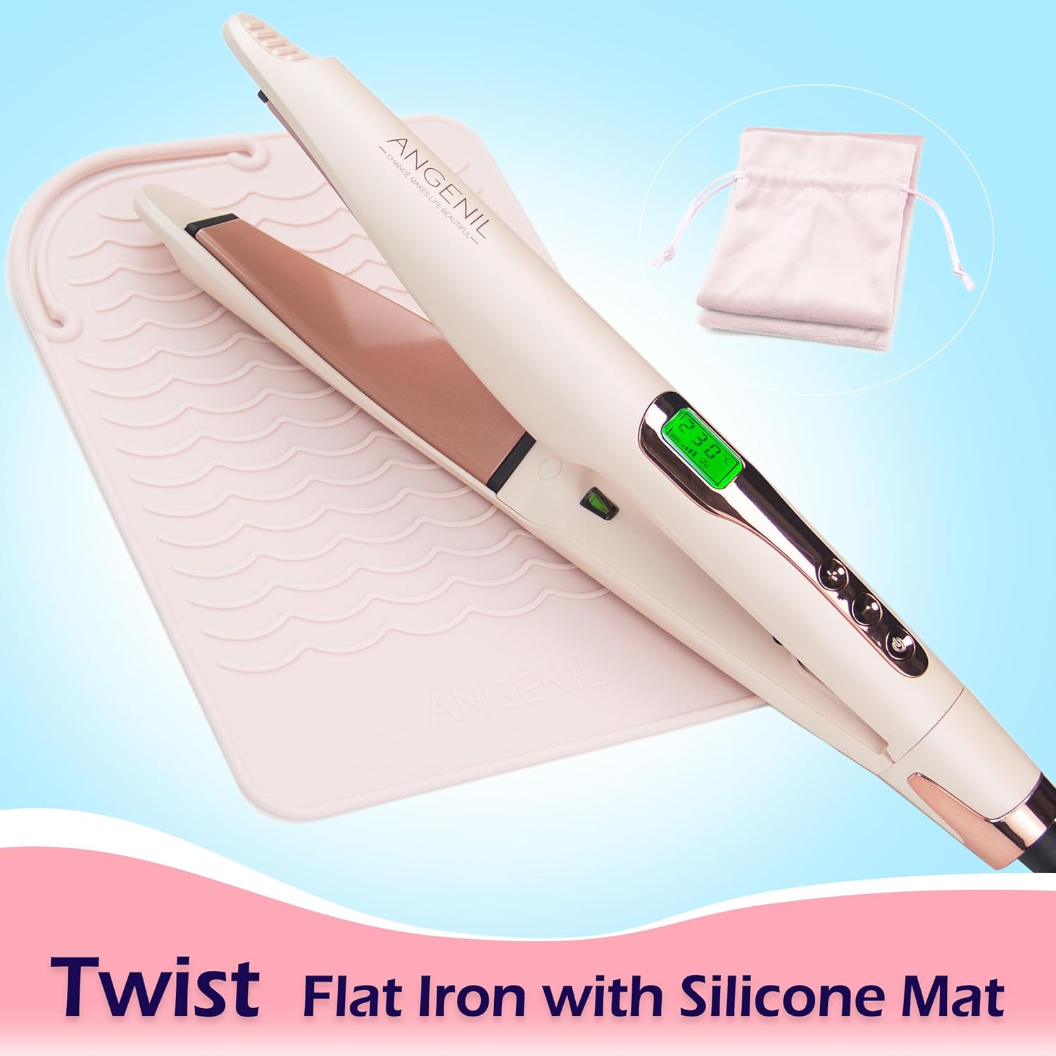 2 In 1 Hair Straightener and Curler Ceramic Tourmaline Flat Iron