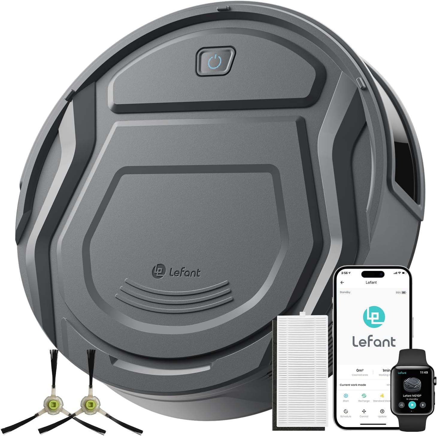 Robot Vacuum 4000Pa Smart Cleaner Slim 7.9cm Pet Hair
