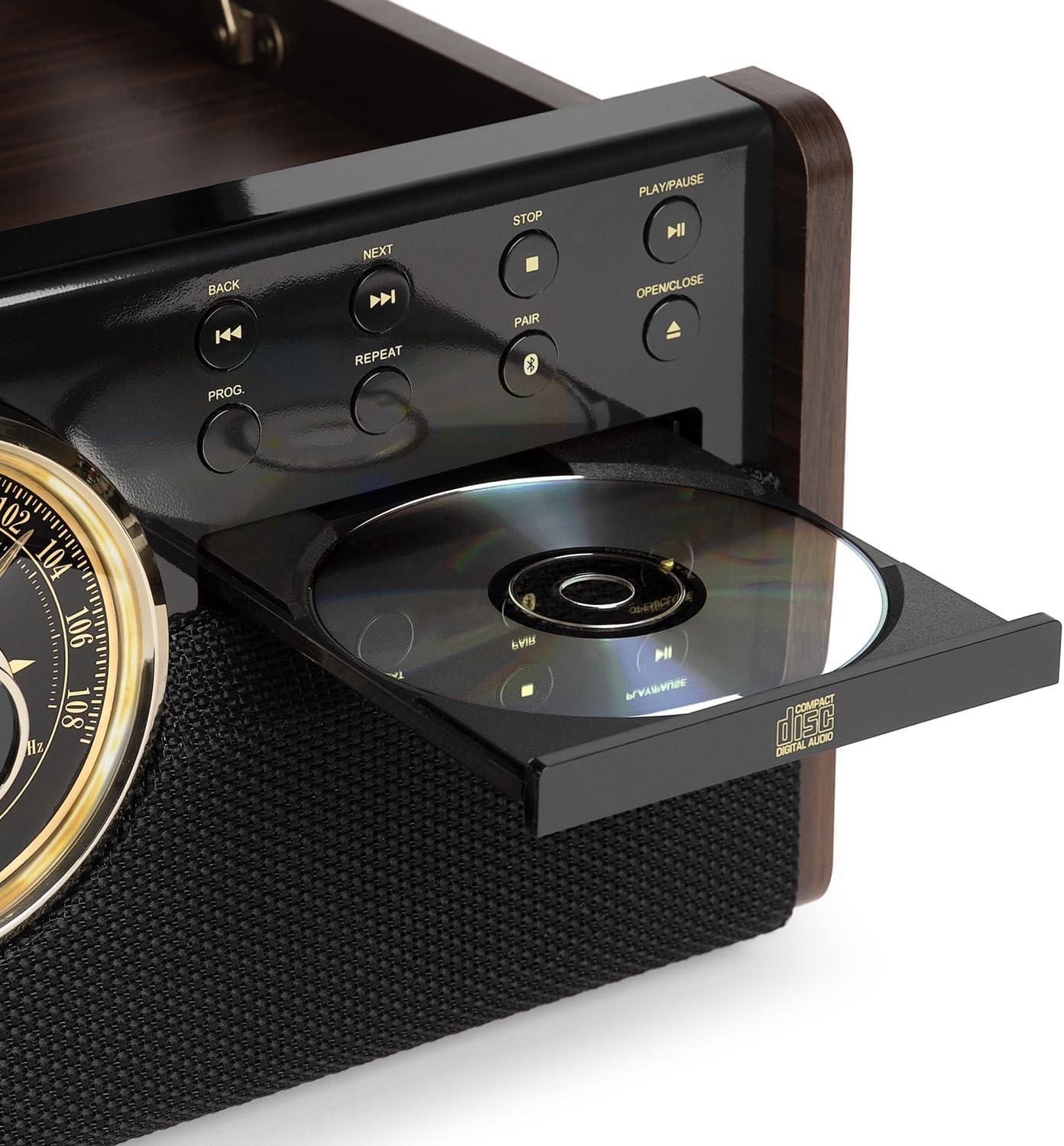 6 in 1 Wood Record Player Bluetooth CD Cassette Radio Espresso