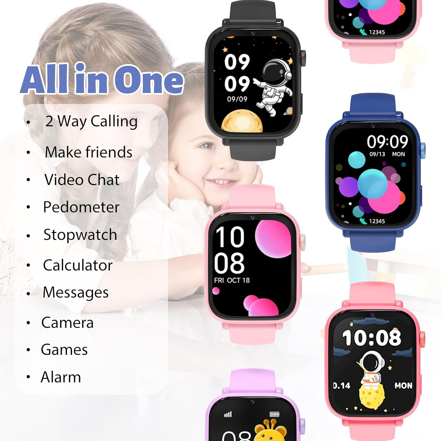 4G Kids Smart Watch GPS Tracker Phone Video Call SOS Red