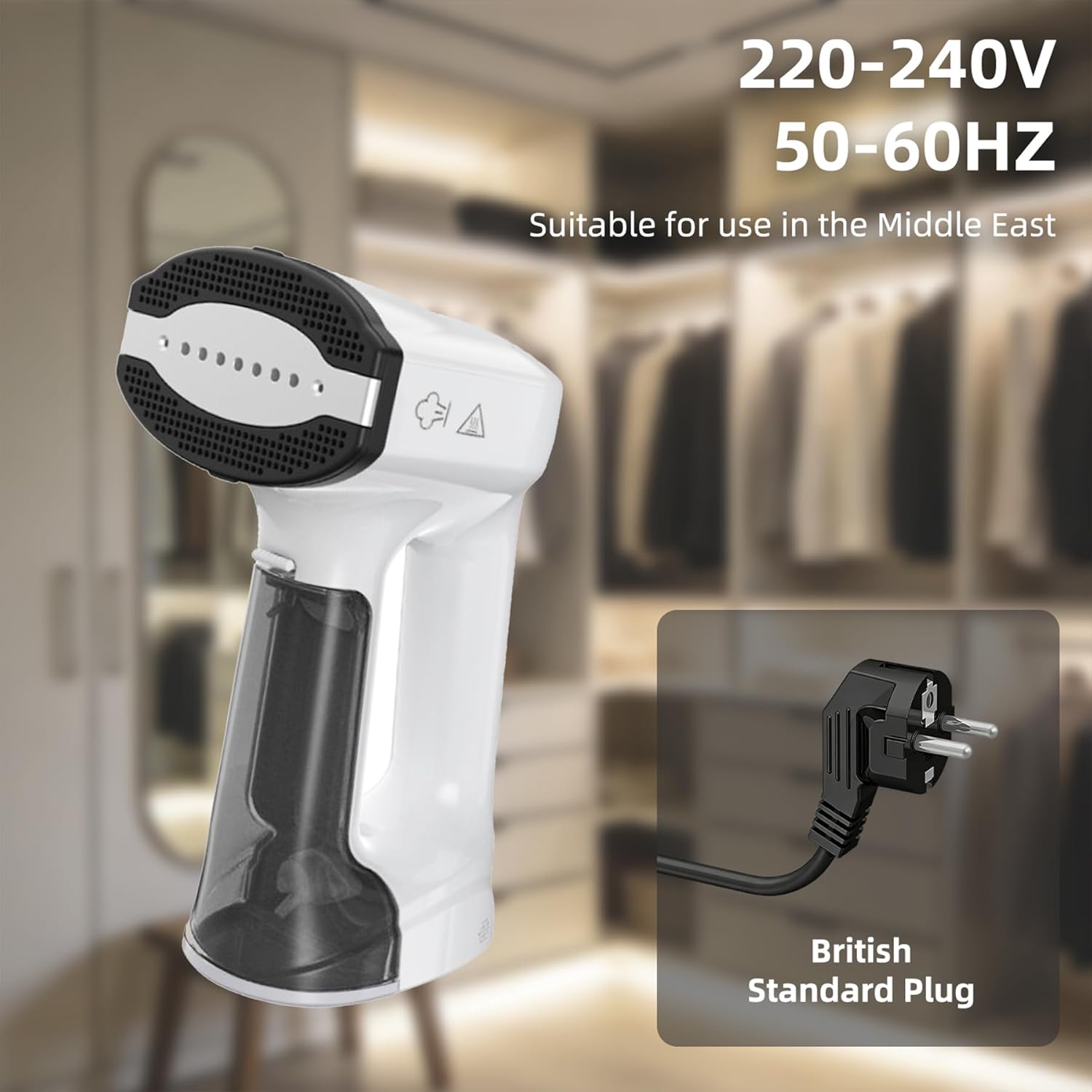 Vacuum Garment Steamer 2500Pa 2in1 30s Heat LED Portable