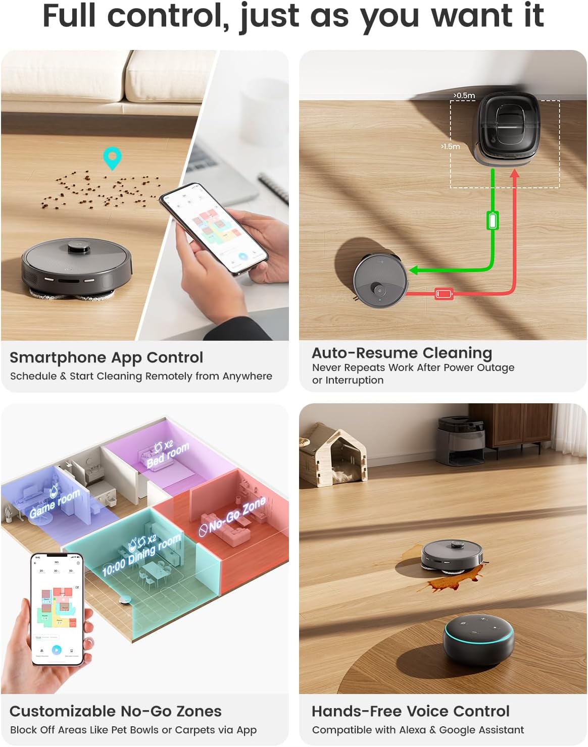 Robot Vacuum Mop Self Empty 20000Pa Auto Wash LiDAR Smart Clean