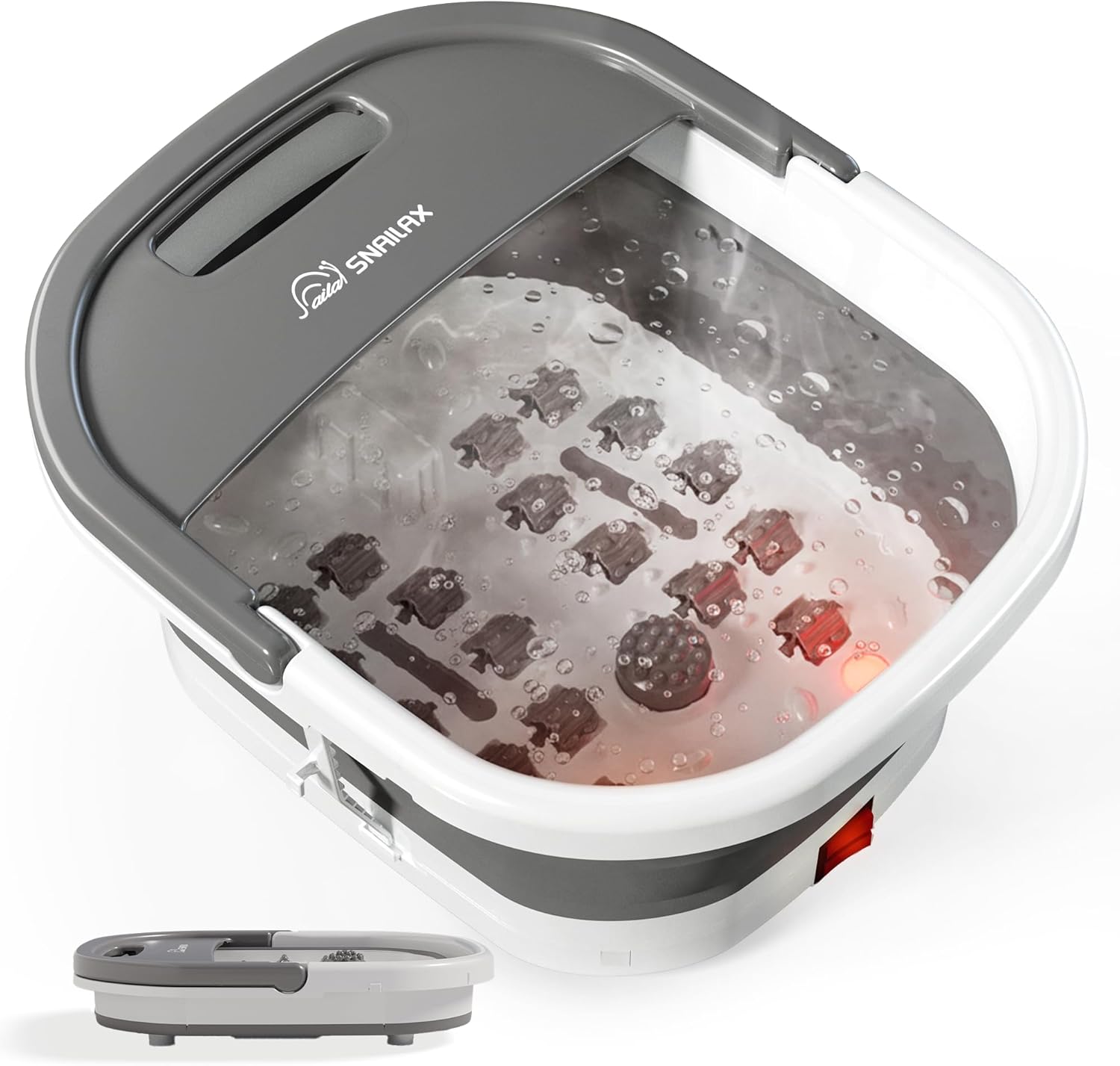 Foldable Foot Spa Massager Heat Bubble Vibration Rollers Temp