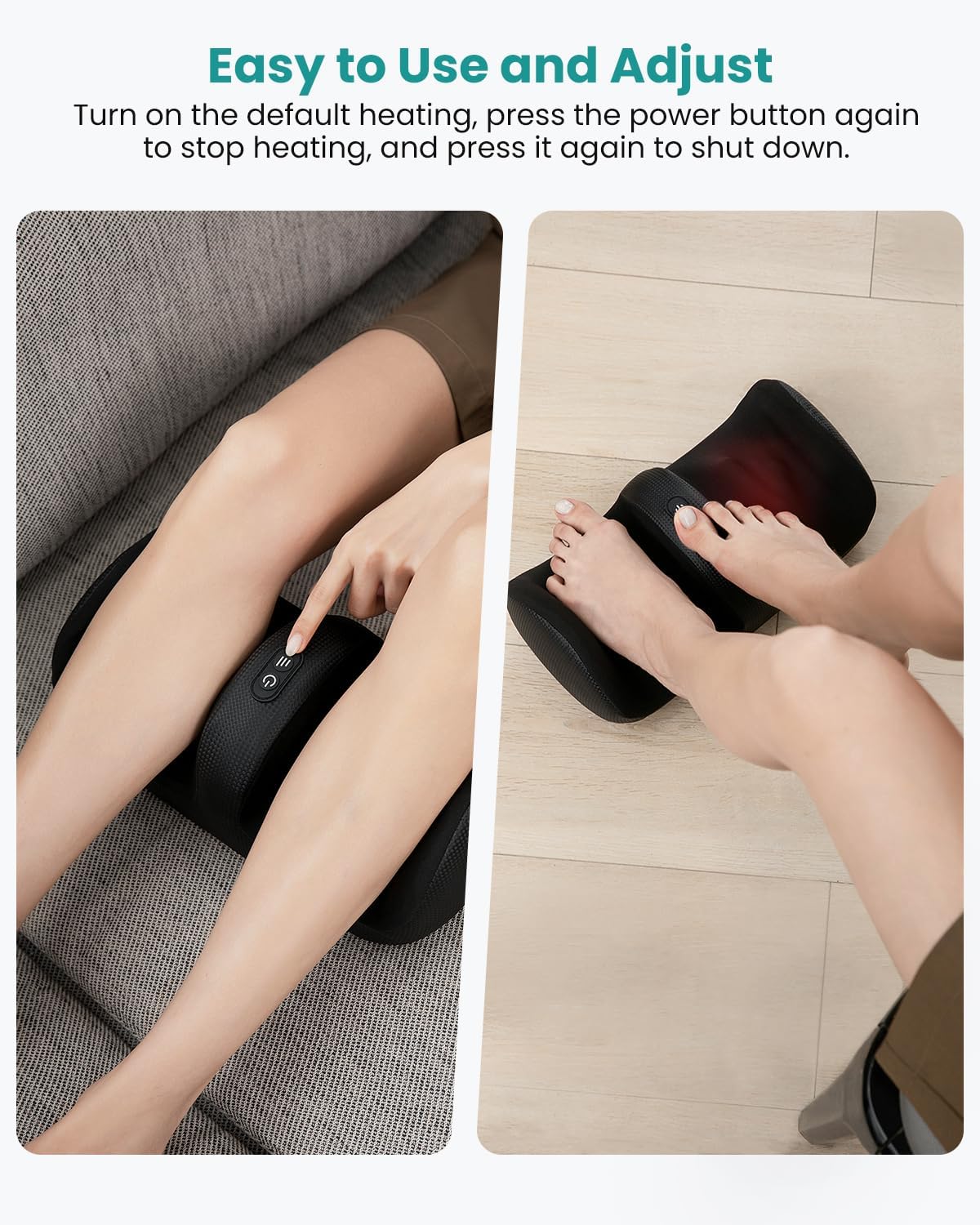 Shiatsu Foot & Calf Massager Heat Roller Compact Pain Relief