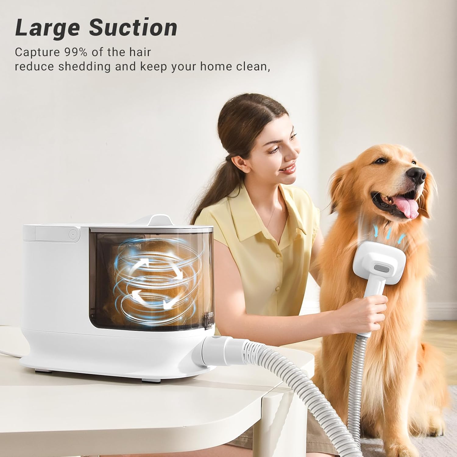 Dog Hair Vacuum Grooming Kit 13000Pa 3.5L HEPA Portable