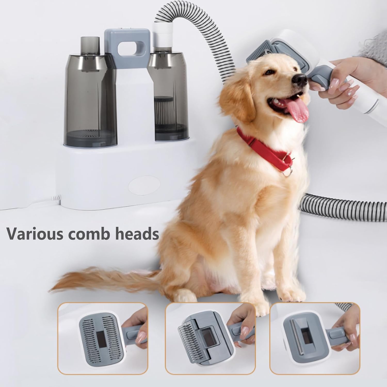 Dog Grooming Vacuum Kit Pet Dryer Clipper 4 Combs