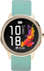 Womens 42mm Smart Watch Silicone Strap Black
