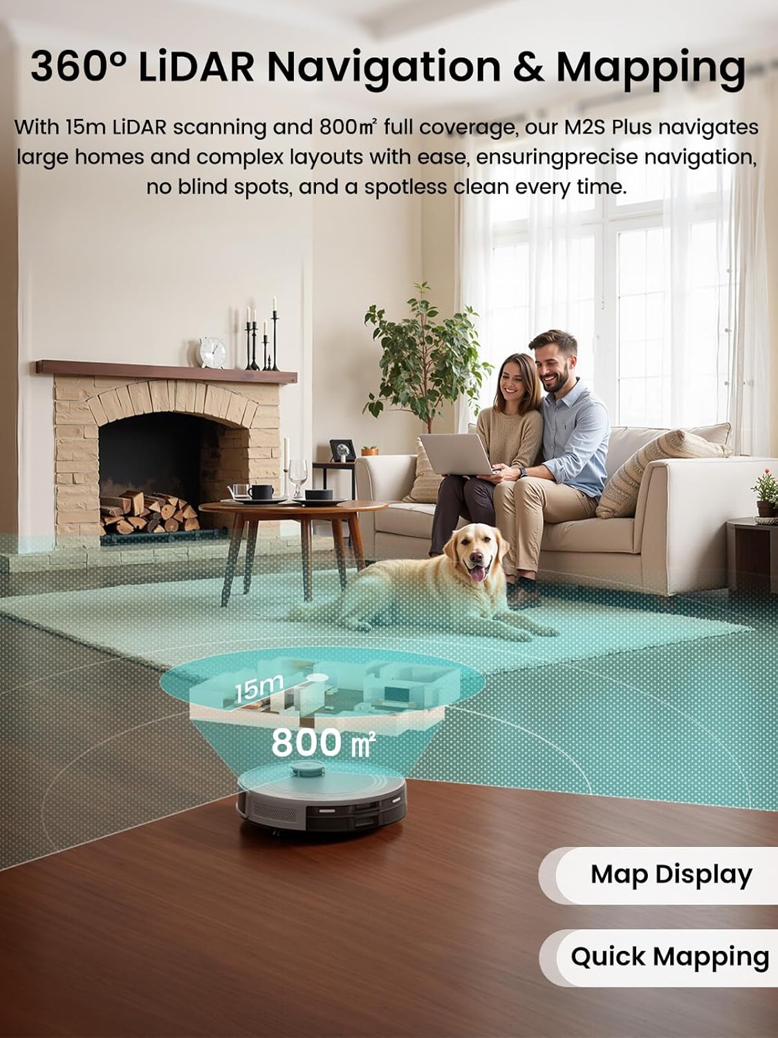 Robot Vacuum Mop Self Empty 10000Pa LiDAR WiFi 75 Day Auto Clean