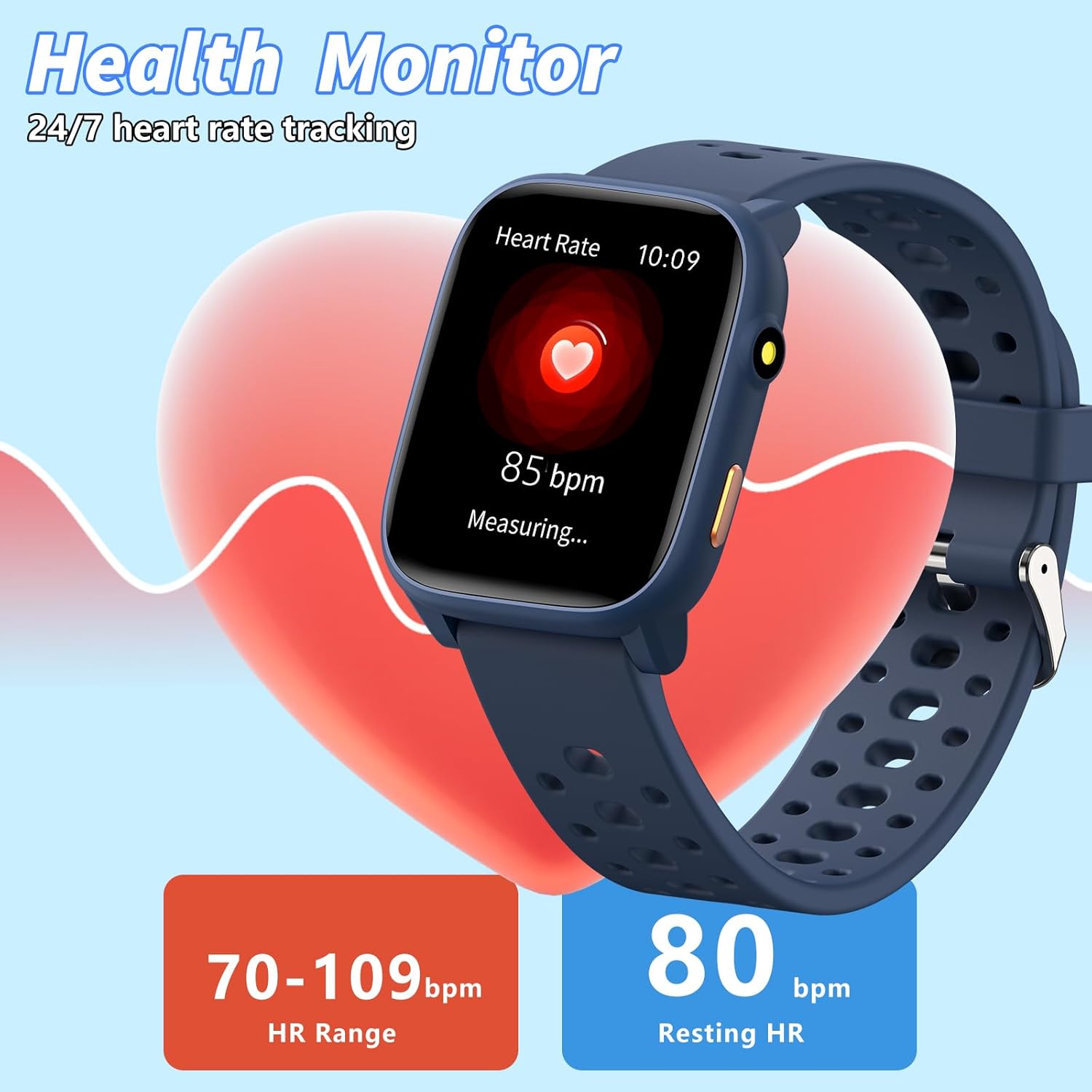 Kids Smart Watch Games Fitness Tracker Blue