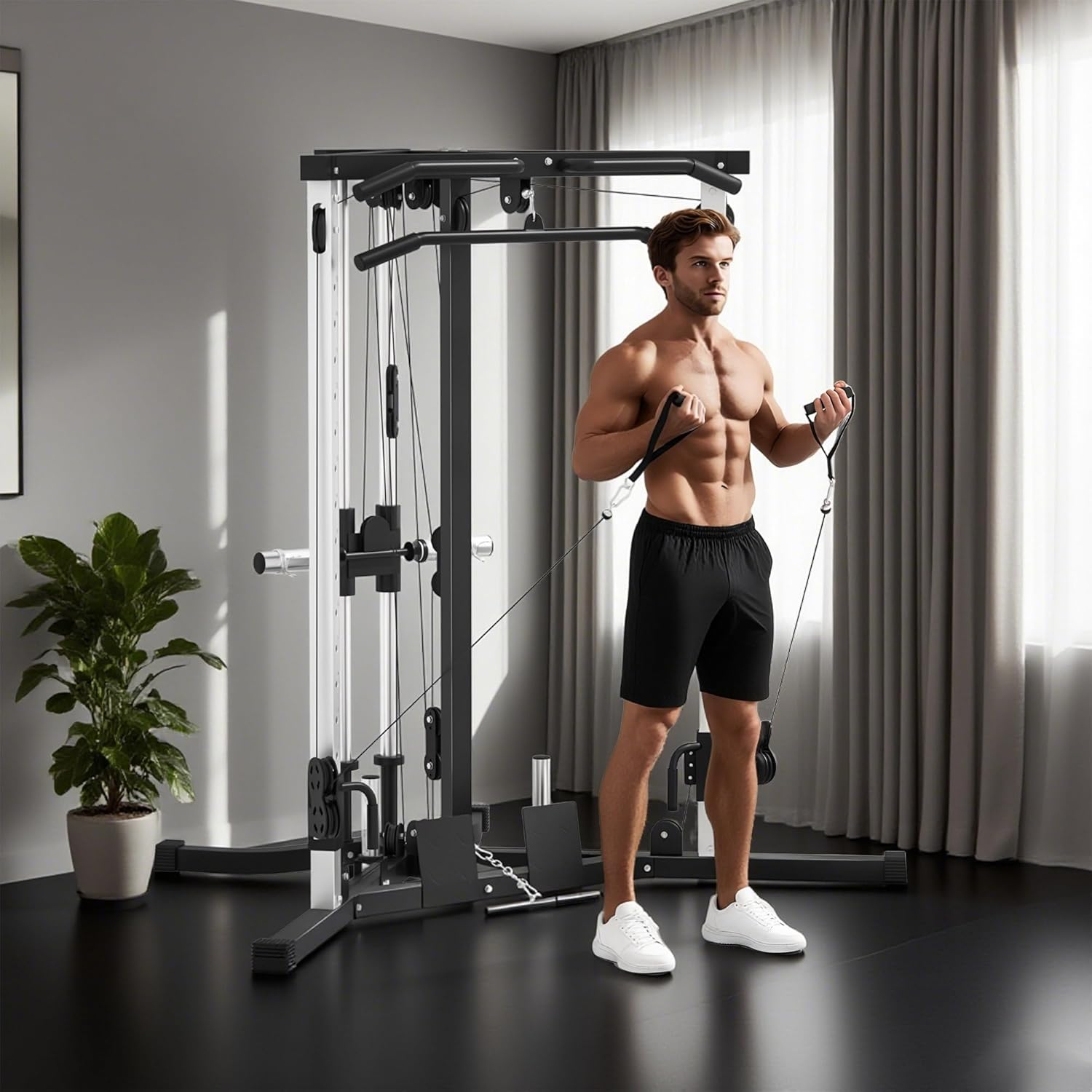 Multi Function Home Gym Machine Pulley System Pull Up Station