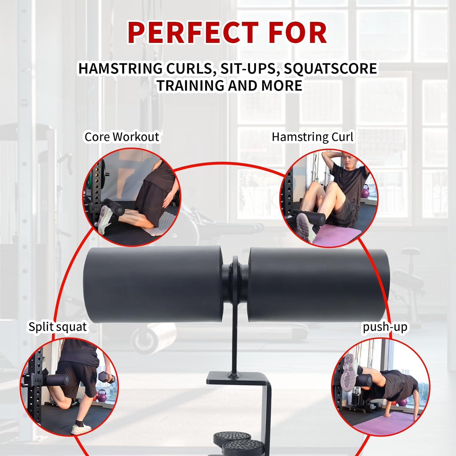 Nordic Hamstring Curl Rack Attachment Sit Up Foot Holder Trainer