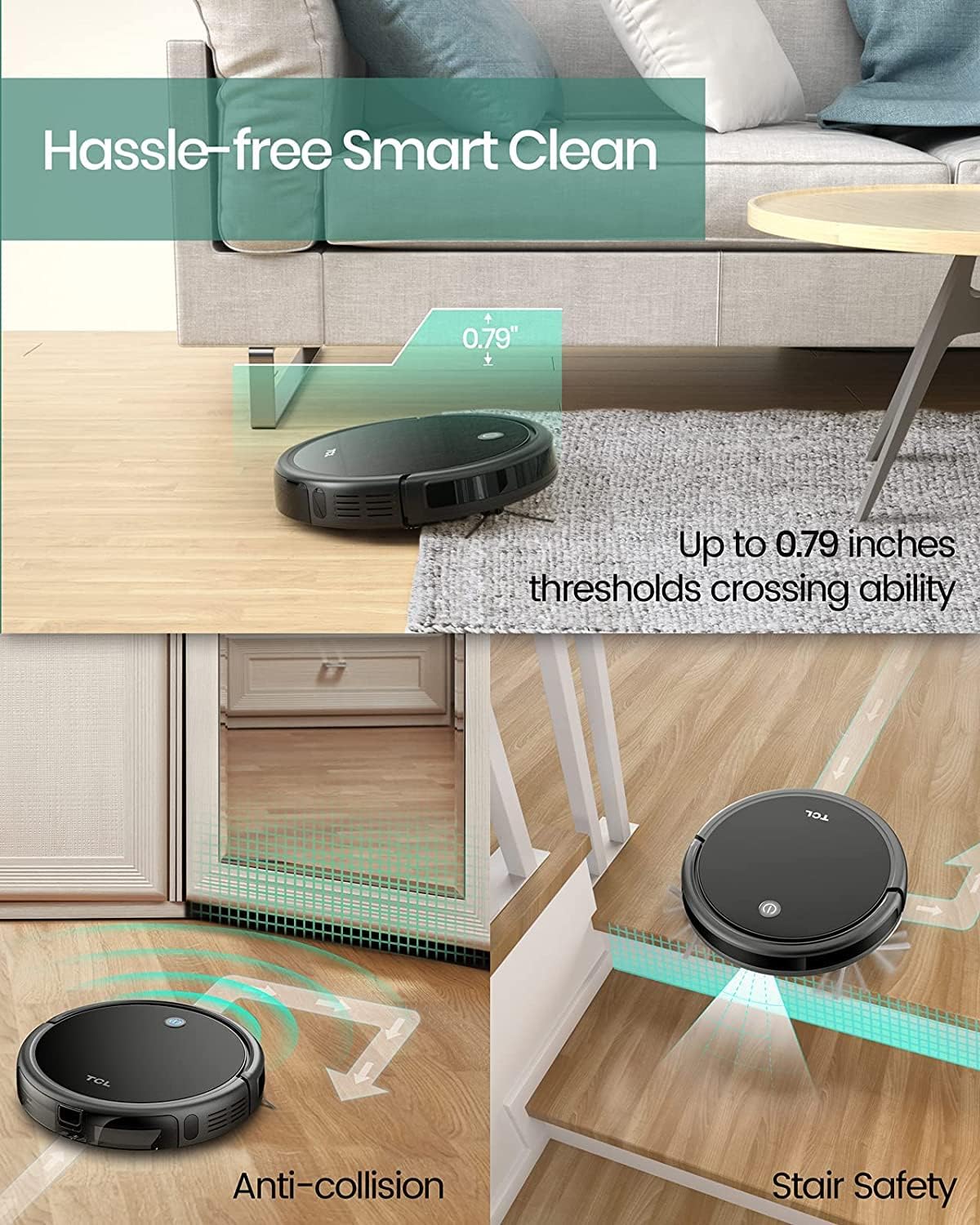 Robot Vacuum 1500Pa Slim Quiet Auto Recharge HEPA Filter