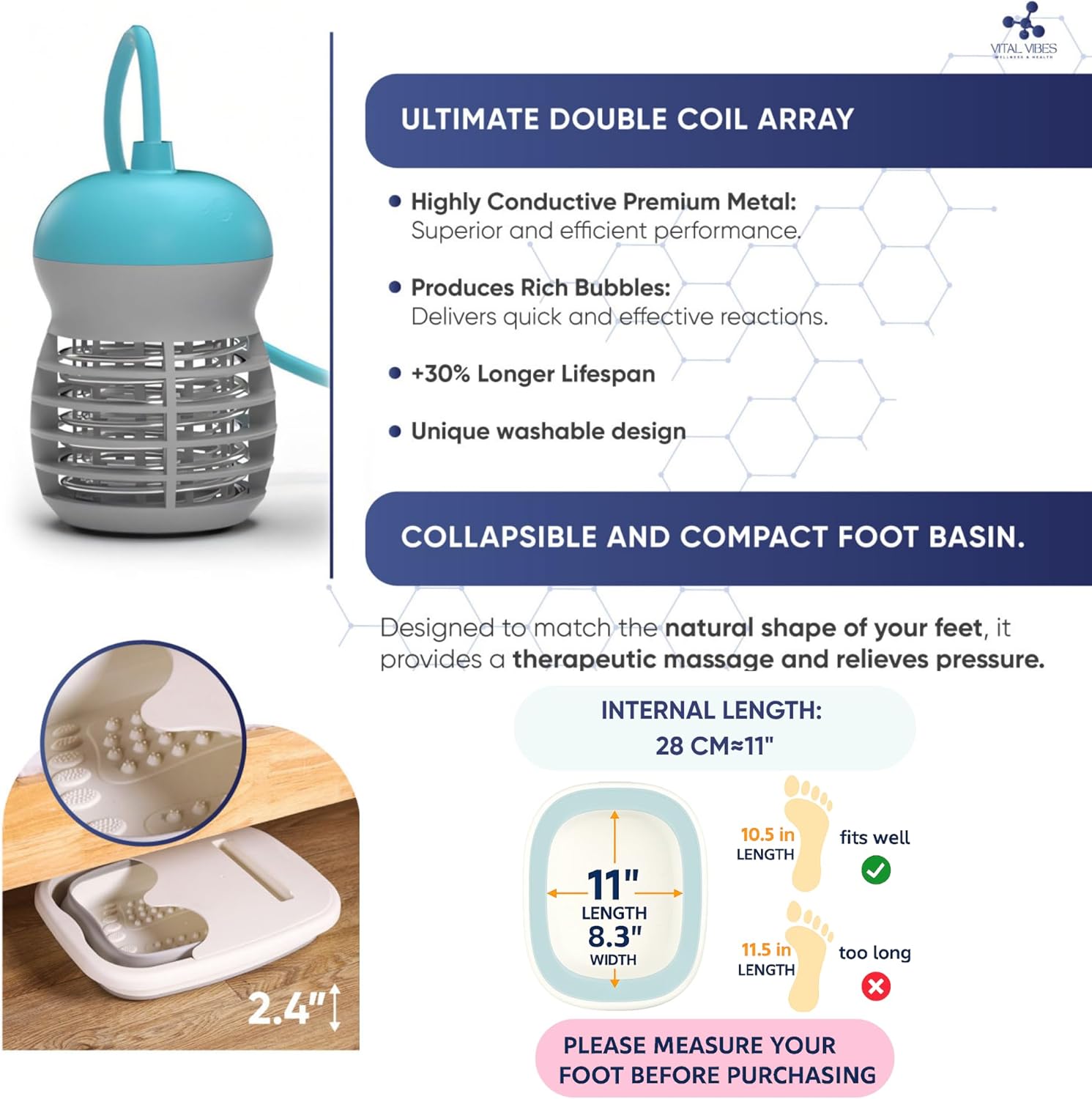 Ionic Foot Detox Spa Machine Kit Touch Display Basin Full Set