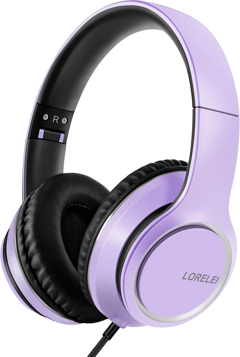 Wired Over Ear Headphones Mic Foldable 3.5mm Stereo Headset
