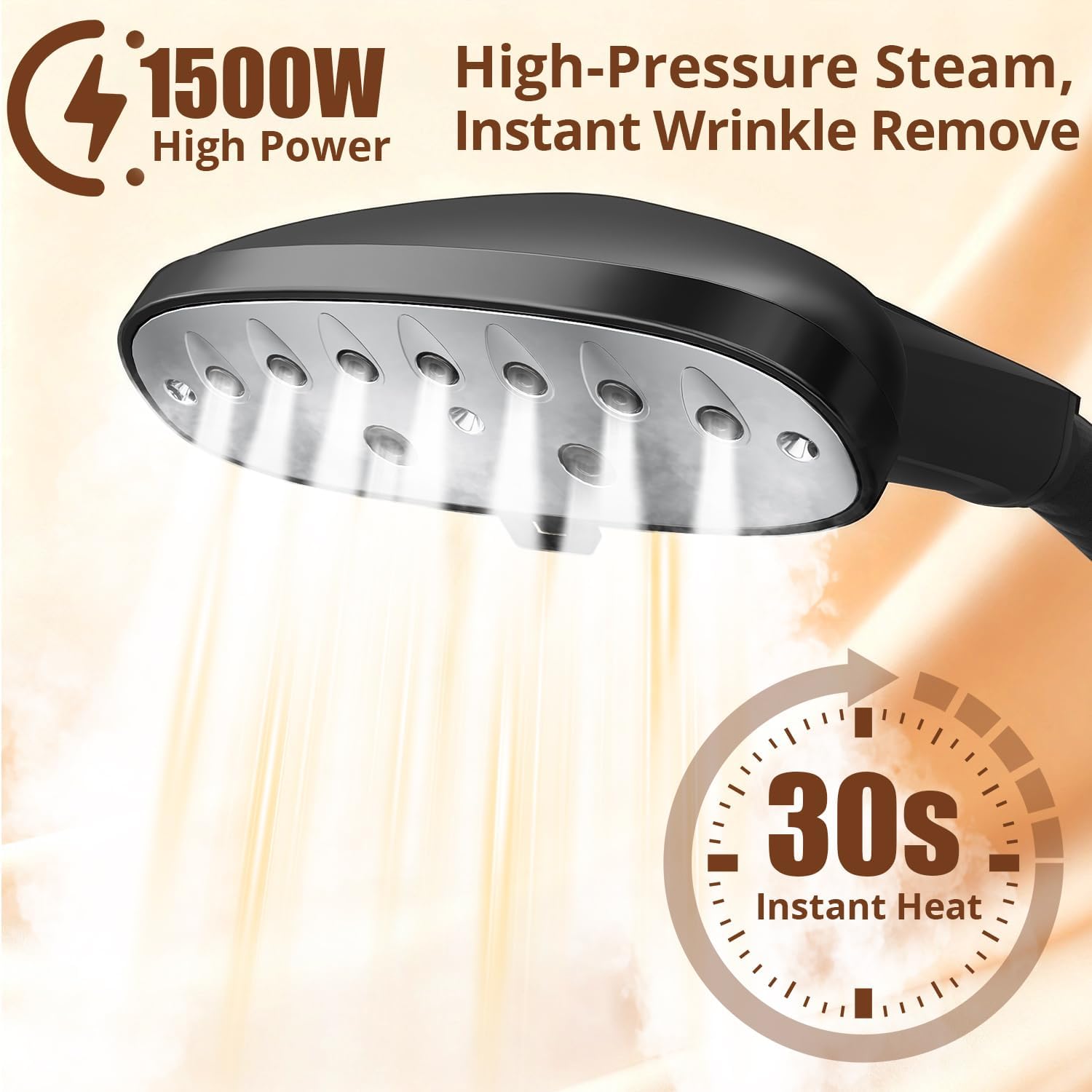 Standing Garment Steamer 1500W 2.5L Fast Heat 30s Clothes