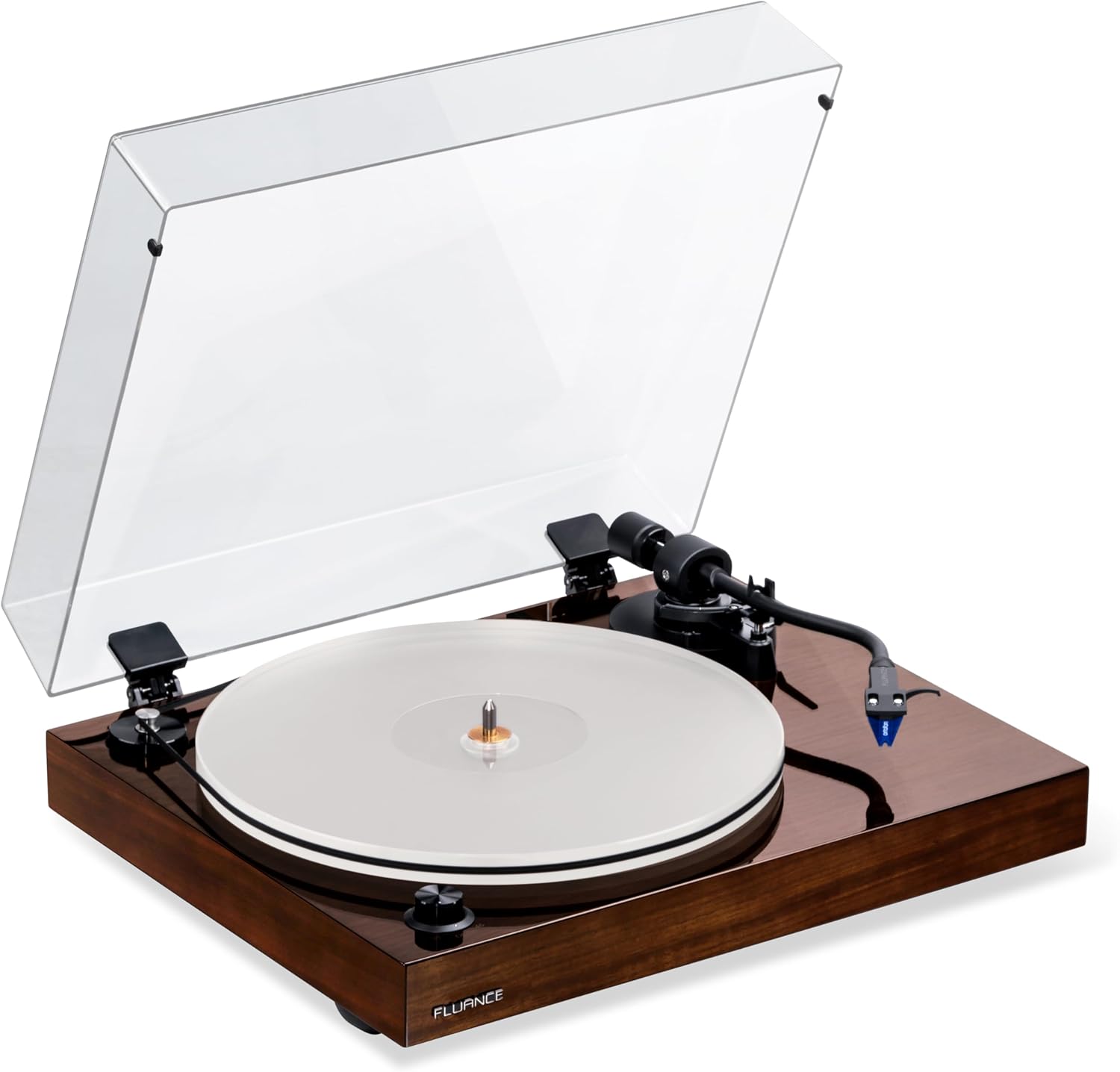High-Fidelity Vinyl Turntable Ortofon 2M Blue Acrylic Platter Walnut