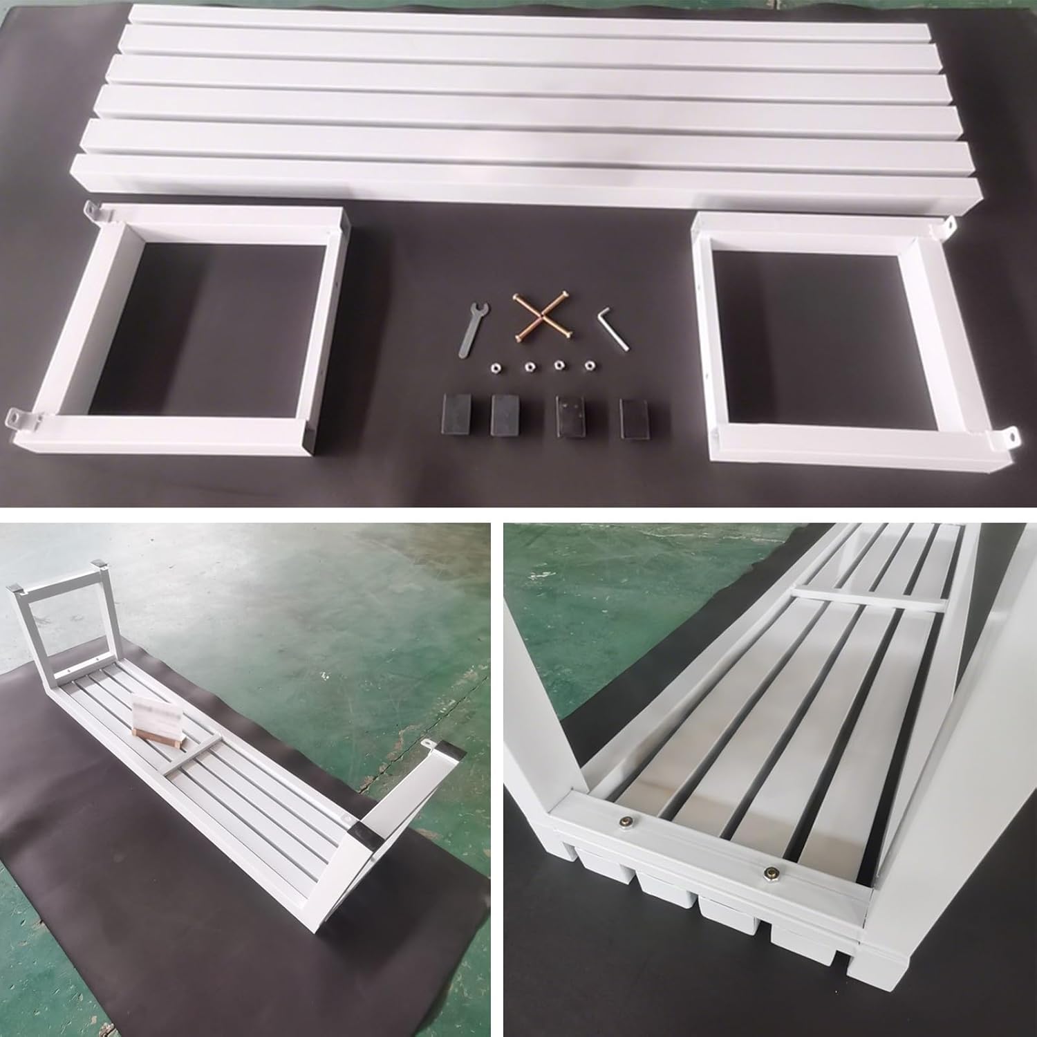 Metal Garden Bench Backless 2 Seater Outdoor Patio Seat 100cm