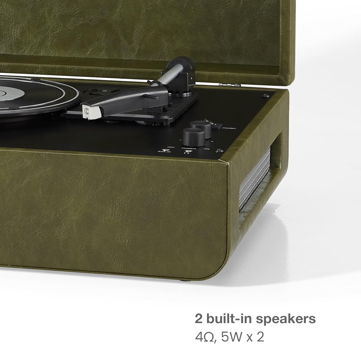 Portable Bluetooth Record Player 3 Speed Suitcase Green
