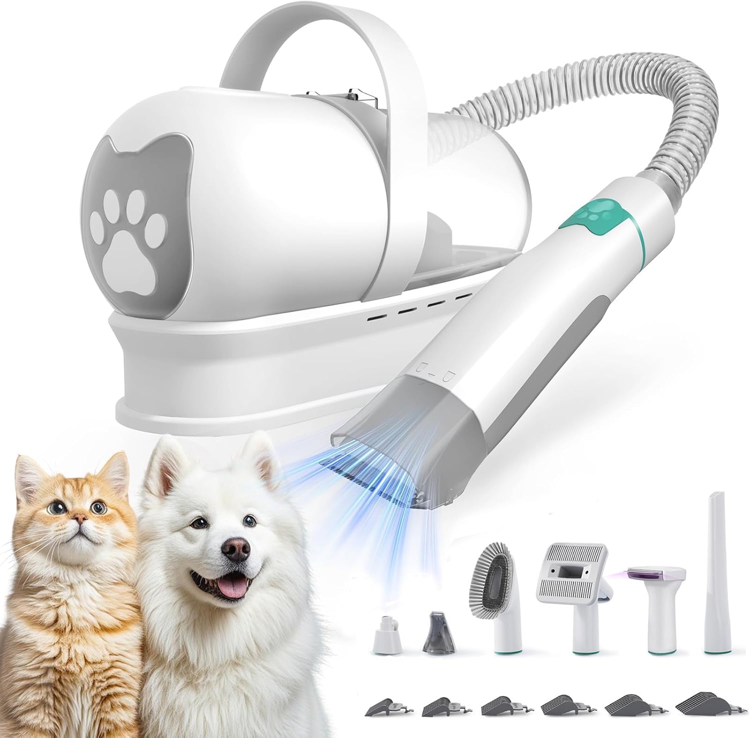 Dog Grooming Vacuum Kit 6 Tool Nail Grinder Low Noise