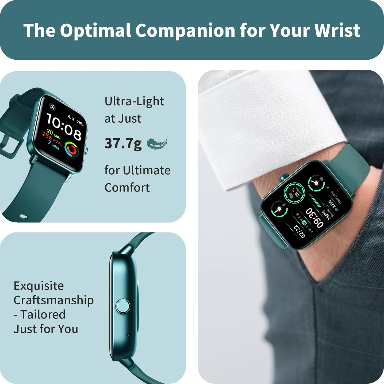 Smart Watch Bluetooth Call Alexa Fitness Tracker Deep Green