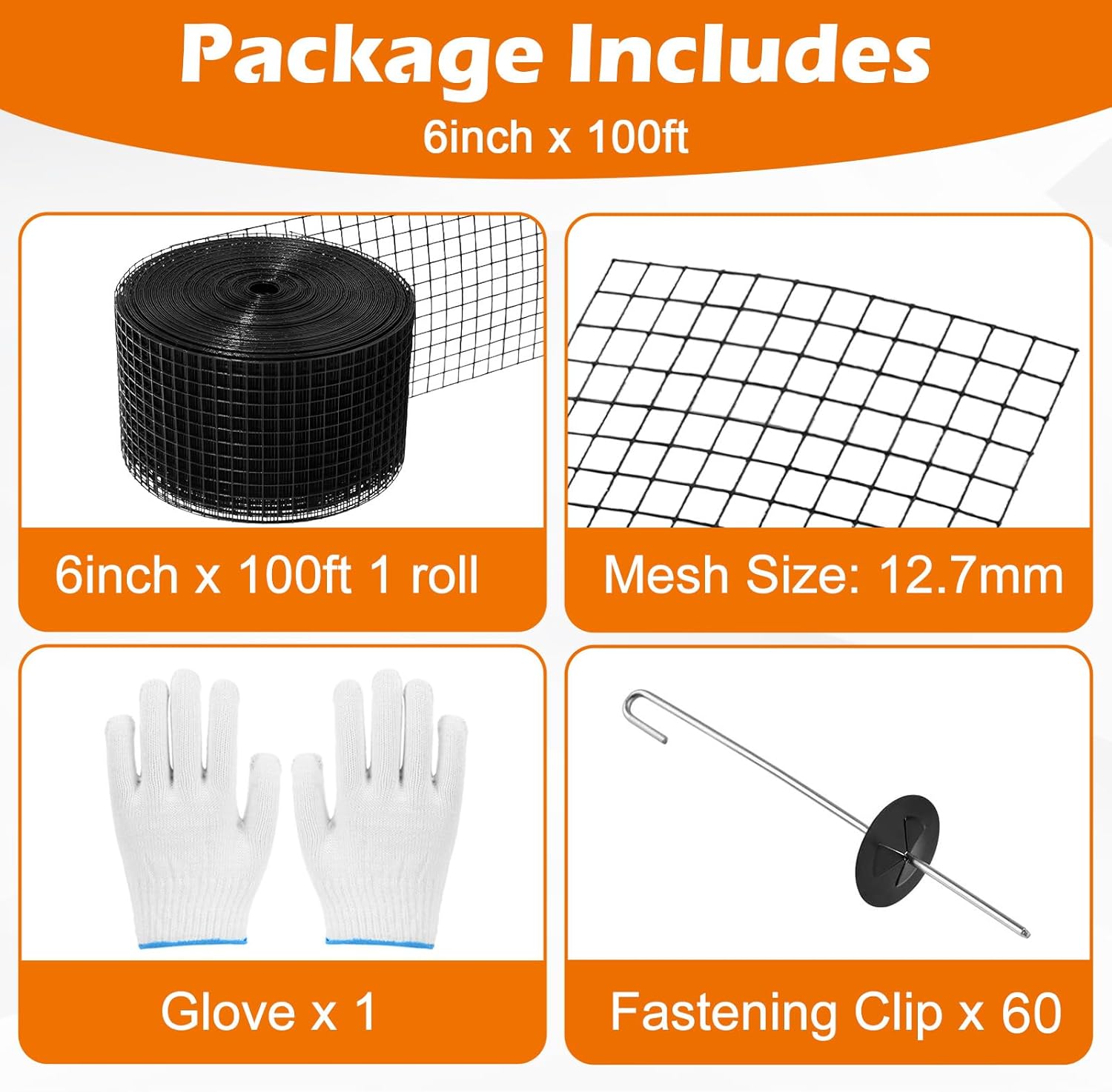 100ft Solar Panel Bird Mesh Kit 6in PVC Coated Pigeon Guard