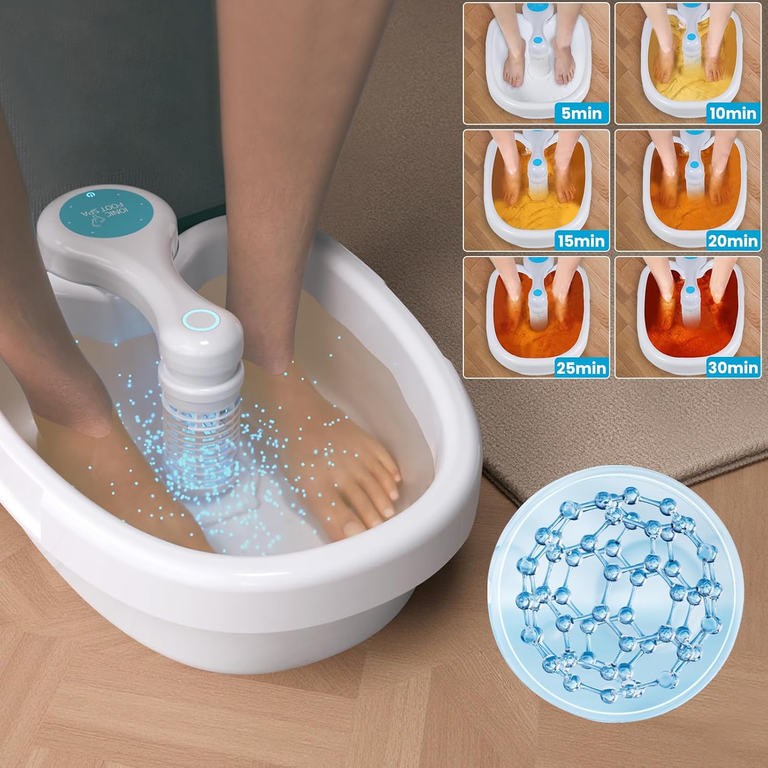 Ionic Foot Spa Detox Bath Machine Portable Basin Relax Therapy