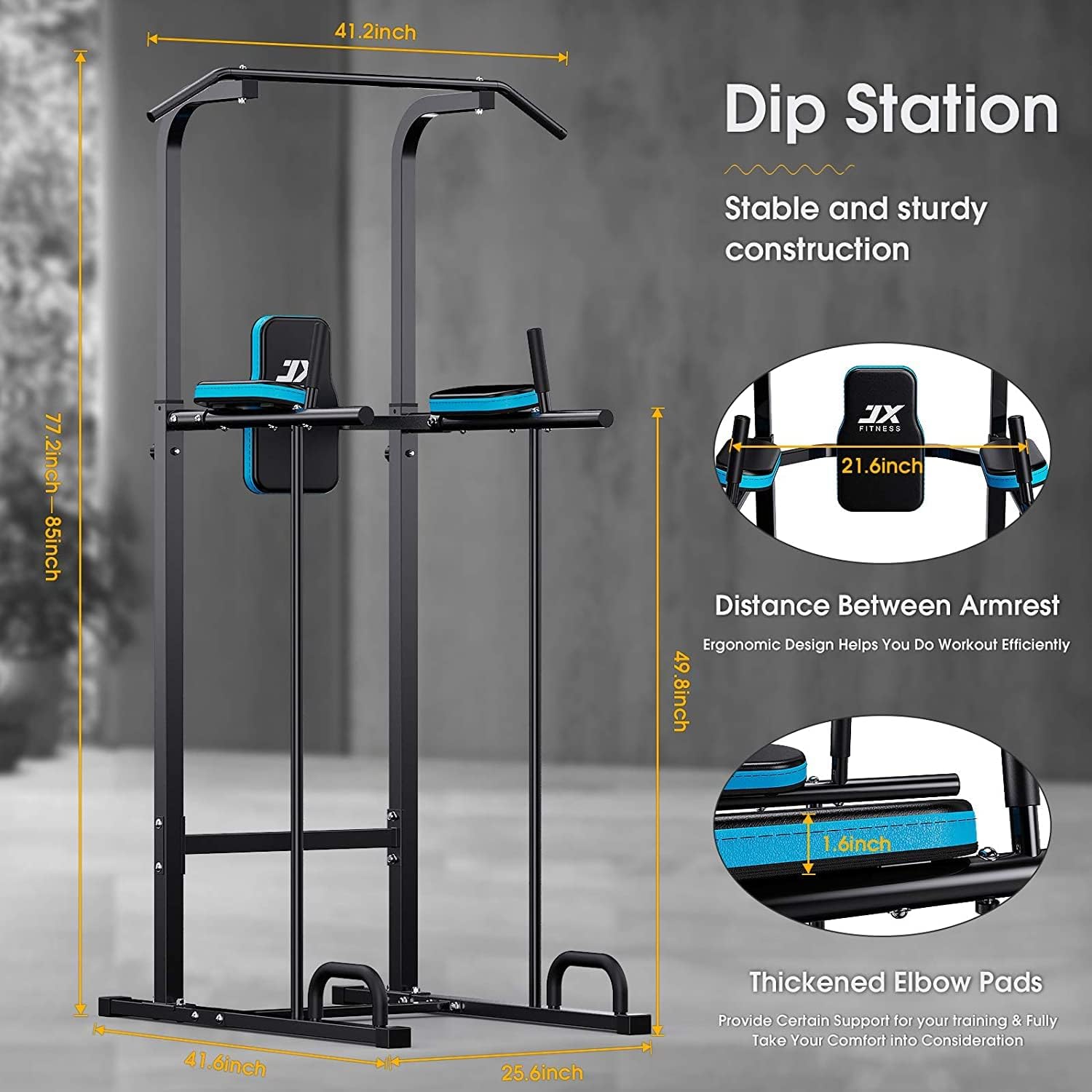 Power Tower Pull Up Dip Station Adjustable Home Gym Trainer