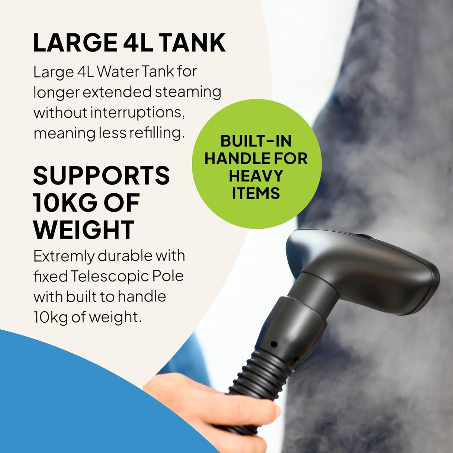 Commercial Garment Steamer 2200W 4L Tank 120min Steam Upright