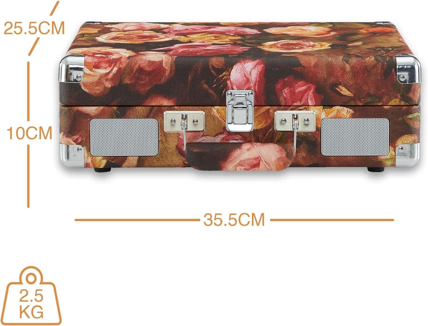 Portable 3-Speed Bluetooth Vinyl Record Player with Stereo Speakers & AUX