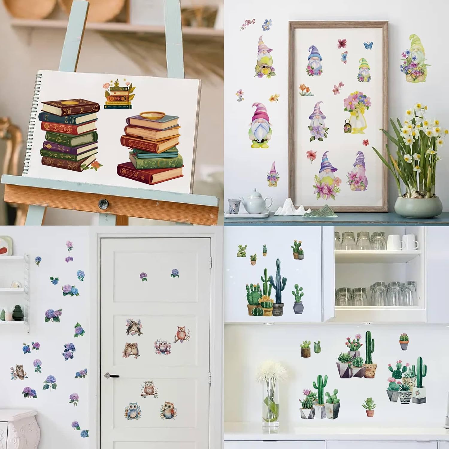 Gnome Window Decals Spring Flower Butterfly Wall Stickers